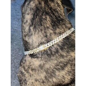 24 inch Gold Dog Chain Diamond Collar Walking Metal Chain Collar Pet Cuban Style